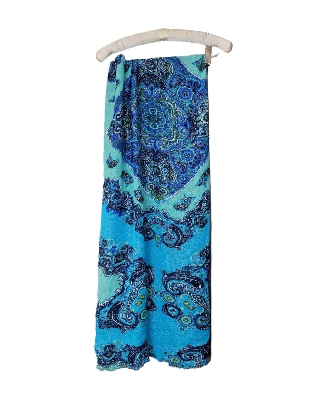 Beautiful Colorful Blue Boho Hippie Scarf Wrap